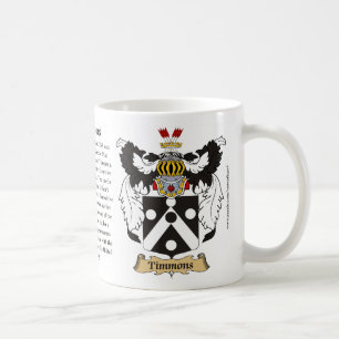 Timmons, the Origin, the Meaning and the Crest Coffee Mug