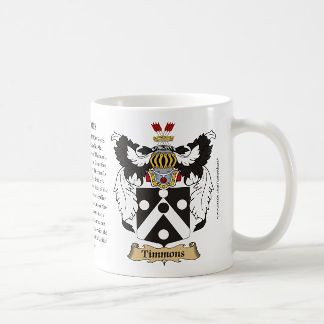 Timmons, the Origin, the Meaning and the Crest Coffee Mug (Right)
