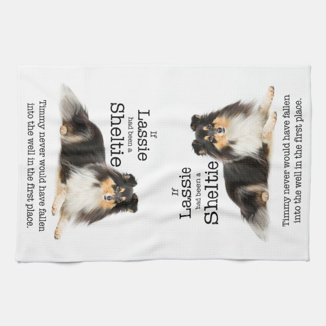 Timmy's Blue Merle Sheltie Kitchen Towel (Horizontal)
