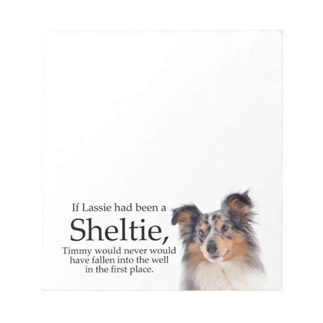Timmy's Blue Merle Sheltie Notepad (Front)