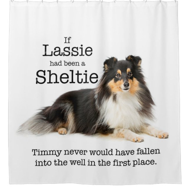 Timmy's Tri-Colour Sheltie Shower Curtain (Front)