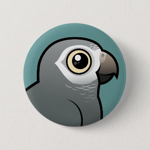 Timneh African Grey Parrot 6 Cm Round Badge