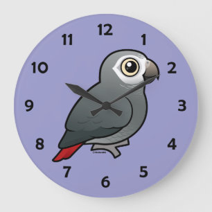 Timneh African Grey Parrot Large Clock