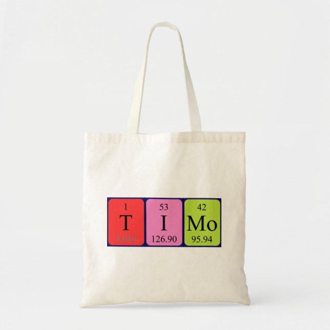 Timo periodic table name tote bag (Front)
