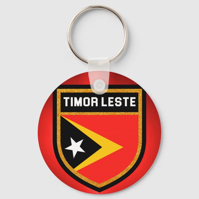 Timor Leste Flag Key Ring (Front)