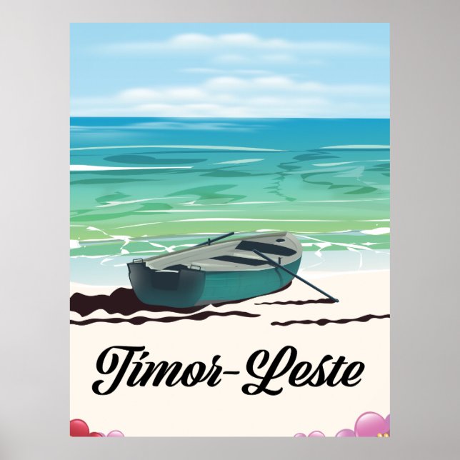 Timor-Leste retro travel poster. Poster (Front)