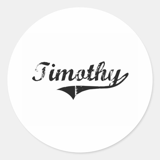 Timothy Classic Style Name Round Sticker (Front)