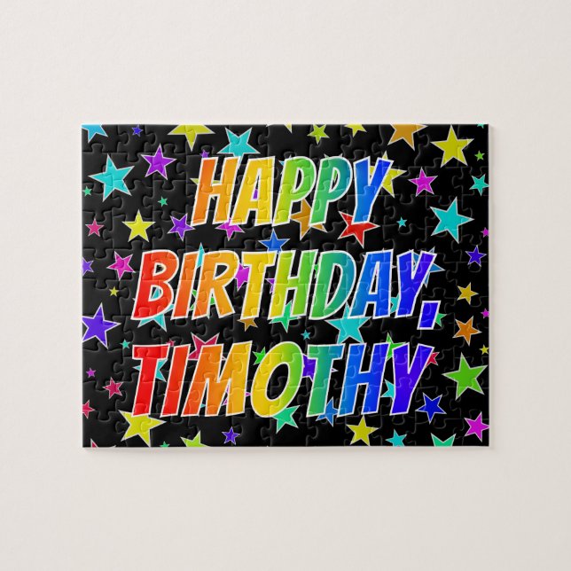 "TIMOTHY" First Name, Fun "HAPPY BIRTHDAY" Jigsaw Puzzle (Horizontal)
