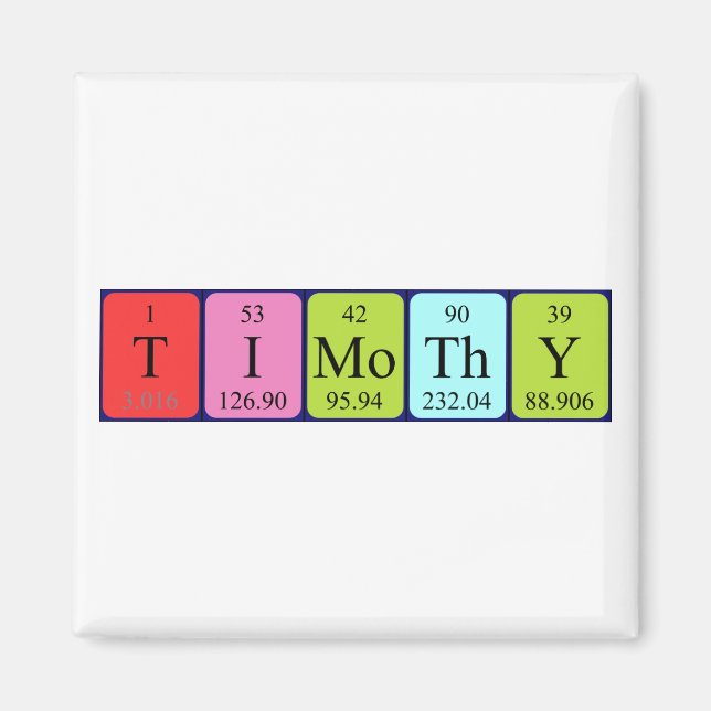 Timothy periodic table name magnet (Front)