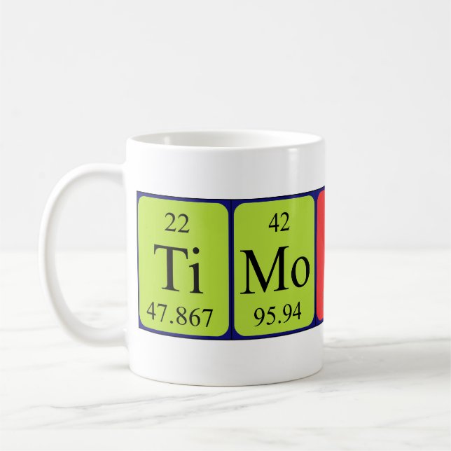 Timothy periodic table name mug (Left)