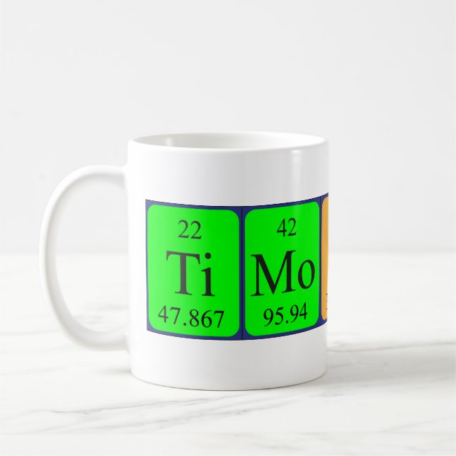 Timothy periodic table name mug (Left)