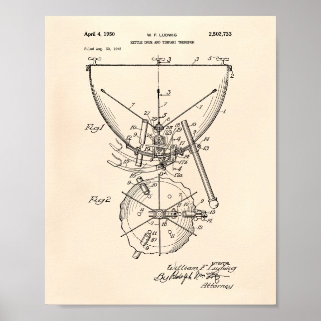 Timpani 1950 Patent Art - Old Peper Poster (Front)