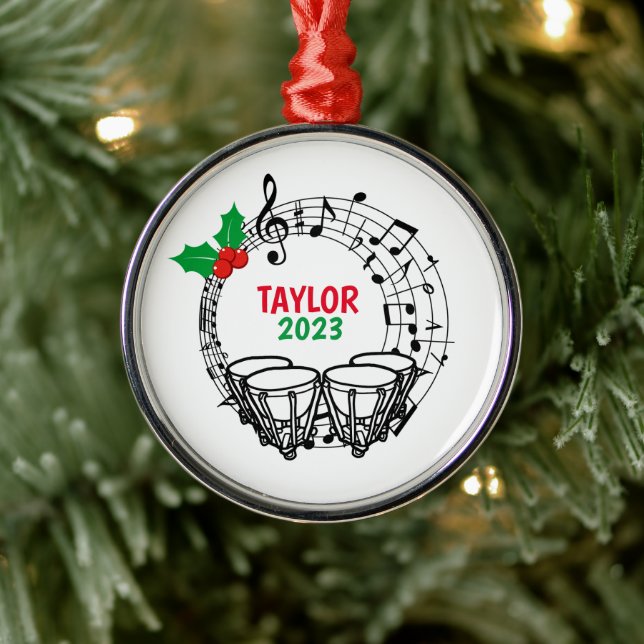 Timpani Marching Band Christmas Ornament (Tree)