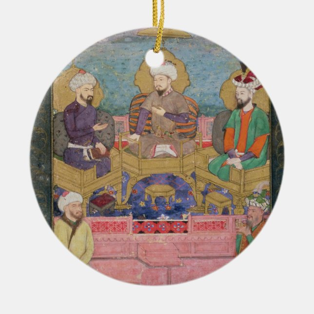Timur (1336-1405), Babur (1483-1530, r.1526-30) an Ceramic Ornament (Front)