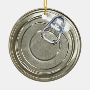 Tin Can Lid Ceramic Ornament
