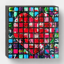 Tin Can Mixed Media Heart Wood Box