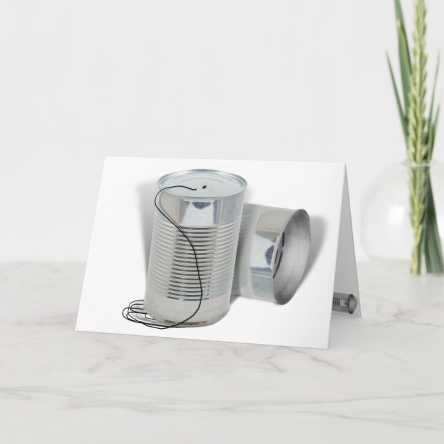 Tin Can Phone (Can you hear me NOW?) Card (Front)