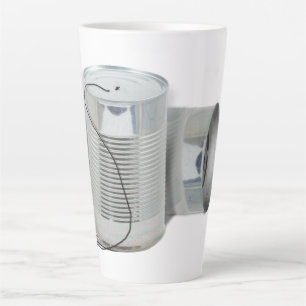 Tin Can Phone (Can you hear me NOW?) Latte Mug