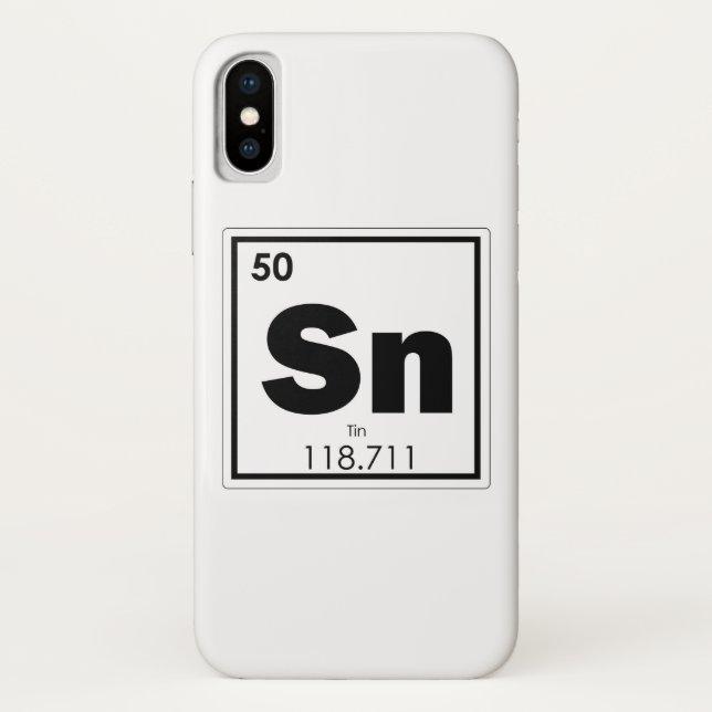 Tin chemical element symbol chemistry formula geek Case-Mate iPhone case (Back)