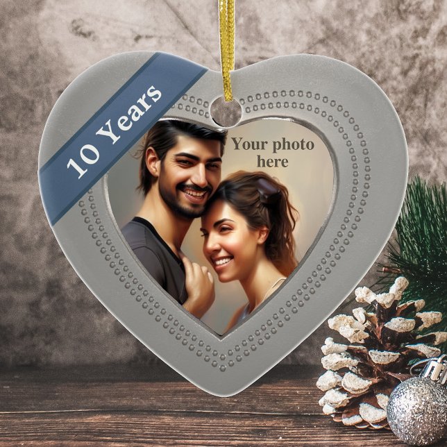 Tin Effect 10th Anniversary: Add a Photo Ceramic Ornament (Creator Uploaded)