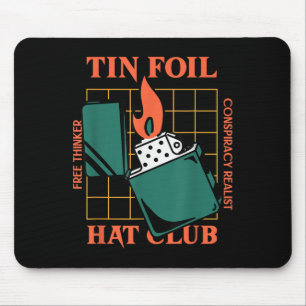 Tin Foil Hat Club - Free Thinker - Conspiracy Real Mouse Pad