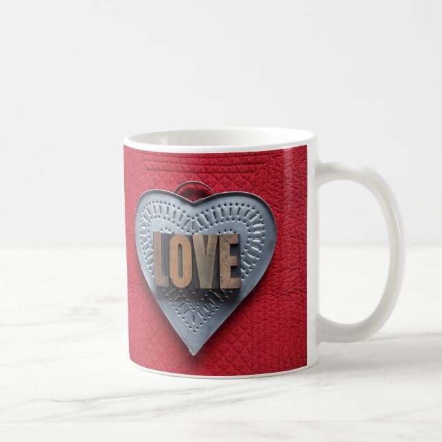 Tin heart love coffee mug (Right)