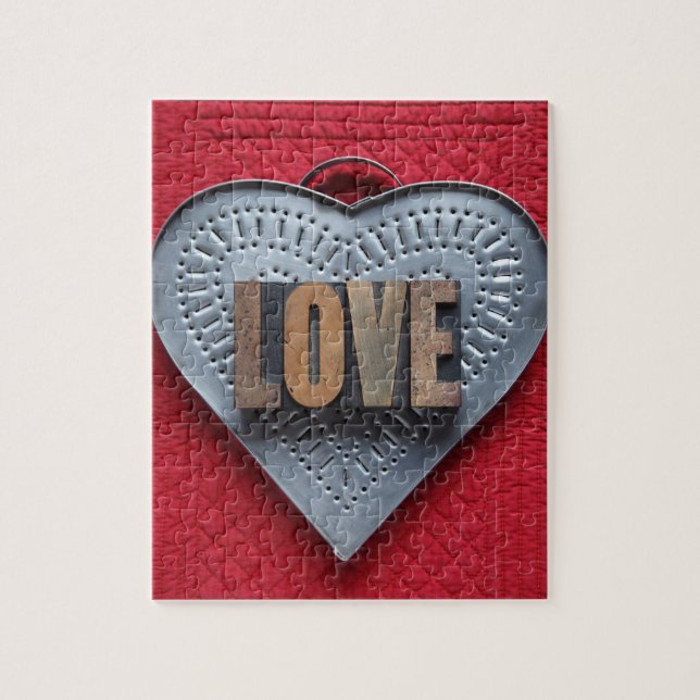 Tin heart love jigsaw puzzle (Vertical)