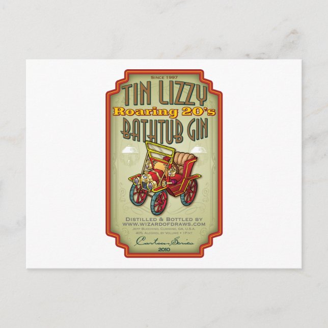 Tin Lizzy Bathtub Gin Postcard (Front)
