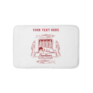 Tin of sardines pop art bath mat