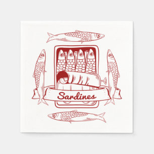 Tin of sardines pop art napkin