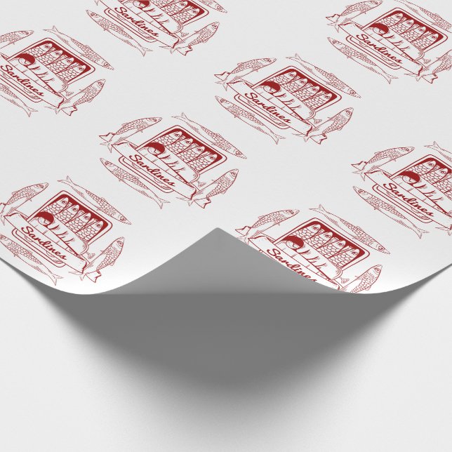 Tin of sardines pop art wrapping paper (Corner)