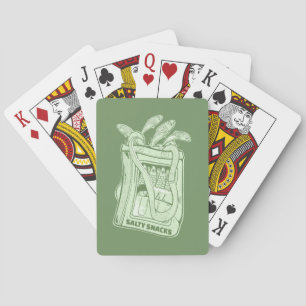 Tin of sardines salty snack playing cards