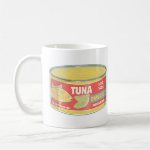 Tin of tuna canned fish retro coffee mug