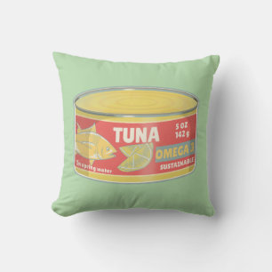Tin of tuna canned fish retro cushion