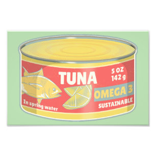 Tin of tuna canned fish retro photo print