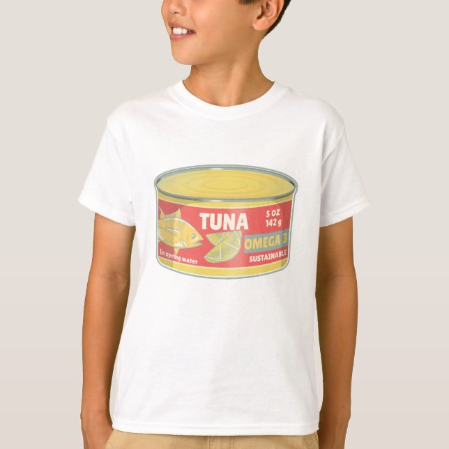 Tin of tuna canned fish retro T-Shirt (Front)