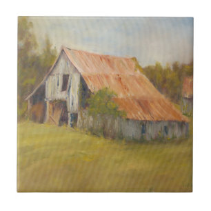 Tin Roof Barn Ceramic Tile