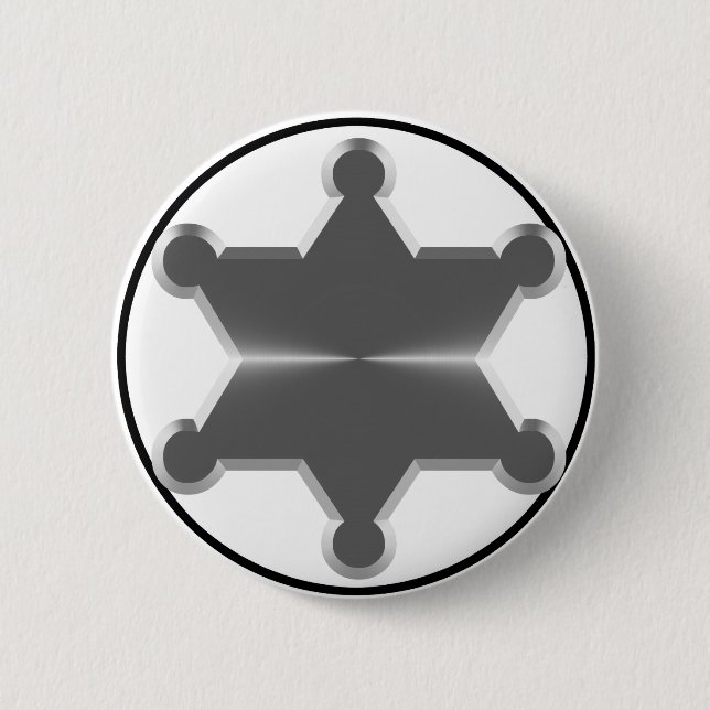 Tin Star Sheriff 6 Cm Round Badge (Front)