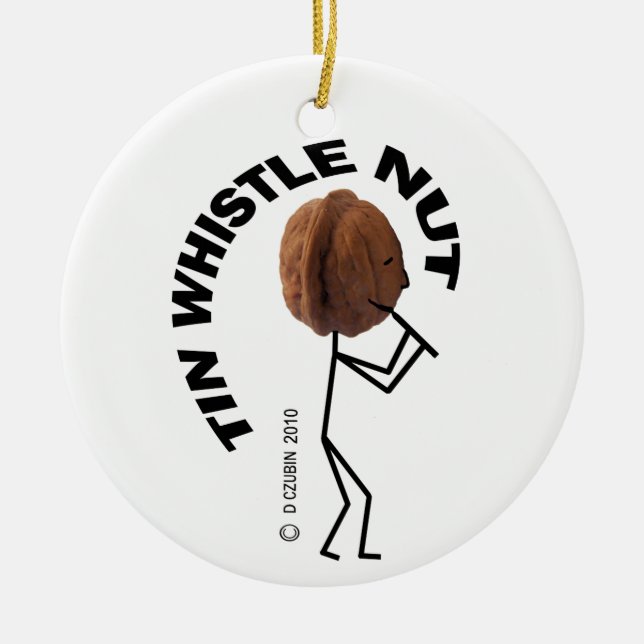 Tin Whistle Nut Ceramic Ornament (Front)