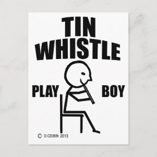Tin Whistle Play Boy Postcard