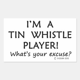 Tin Whistle Player Excuse Rectangular Sticker