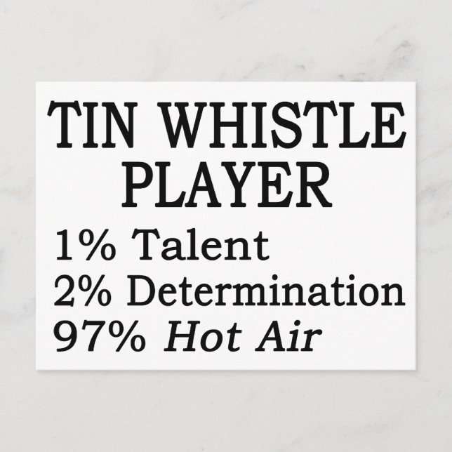 Tin Whistle Player Hot Air Postcard (Front)