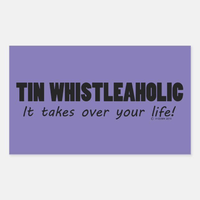 Tin Whistleaholic Life Rectangular Sticker (Front)