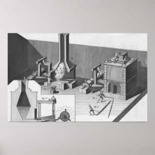 Tin workshop, engraved by Benard, Robert Poster