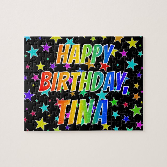 "TINA" First Name, Fun "HAPPY BIRTHDAY" Jigsaw Puzzle (Horizontal)