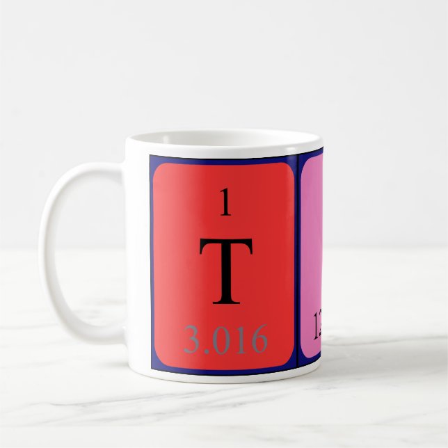 Tina periodic table name mug (Left)