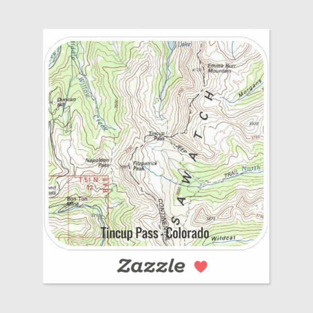Tincup Pass Colorado Topo (Sheet)