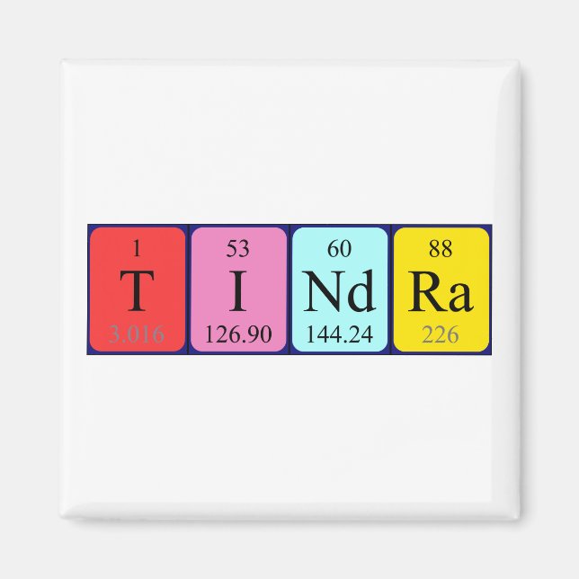 Tindra periodic table name magnet (Front)