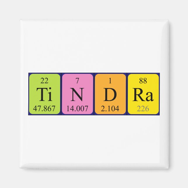 Tindra periodic table name magnet (Front)