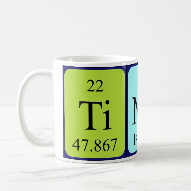 Tindra periodic table name mug (Left)